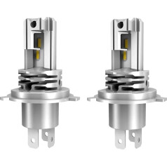 Mefluctuate Галогенная автолампа H4, 55W 400% Helligkeit als Halogenlampen11000LM 6500K Kaltes Weiß, 1:1 Mini-Größe, 2 Stück