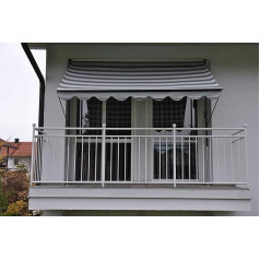 Angerer Freizeitmöbel GmbH Clamp Awning Exclusive - маркиза для защиты от солнца - монтаж без сверления и дюбелей - идеальная балконная маркиза для арендуемых ква