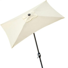 AKTIVE 53879 Прямоугольный балконный зонт Patio Umbrella Прямоугольный зонт для сада Patio 200 x 120 см Кремовый алюминиевый столб