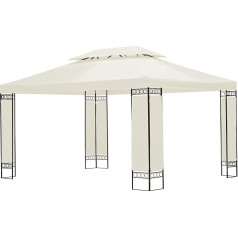 Mondeer Садовая беседка с двойной крышей, 3 x 4 м, 12 м², шатер для вечеринок, садовая беседка, металлический каркас, прочный брезент на крыше, водо