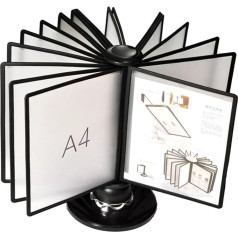 Настенная папка, настенный офисный органайзер, вращающийся настольный органайзер, 20 двусторонних панелей, вместимость 40 листов, подставка