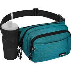 ONETOALL Сумка на пояс с держателем для бутылки, поясная сумка для мужчин и женщин, поясная сумка с 4 отделениями на молнии, большая сумка на поя