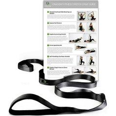 'Gradient Fitness Stretching Strap for Physicalrapy, 12 Multi-Loop Stretch Strap 1.5'' W x 8'' L, неопреновые ручки, оборудование для физиотерапии, ремни для йоги для растяжки, растяж
