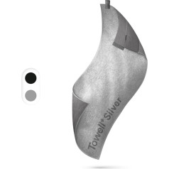 Спортивное полотенце STRYVE - оригинал - Towell+ Silver - серебристо-серый - 105 x 42,5 см - магнитный зажим и защита от скольжения - антибактериальное и пре