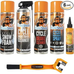 Tru-Tension Bike Revive Bundle Lubricant for Road Bikes, Mountain Bikes, Road Bikes and E-Bikes | 6 Piece Bike Cleaning Kit