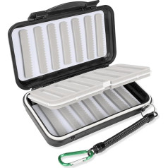 Fly Fishing Box Fly Boxes For Fly Fishing Trout Двухсторонний Водонепроницаемый Легкий Легкий Захват Черная Крышка Fly Fishing Lures Box Пена Лед Jig Fly Box И Катушка Пружин
