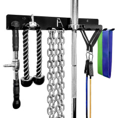 IRON AMERICAN USA Omega Gym Storage Rack 9 or 11 Hook Heavy Duty Gym Wall Organizer Gym Caddy Hanger - Gym Accessory Storage - Resistance Bands Jump Ropes, Barbells, Lifting Belts, Cable Attachments