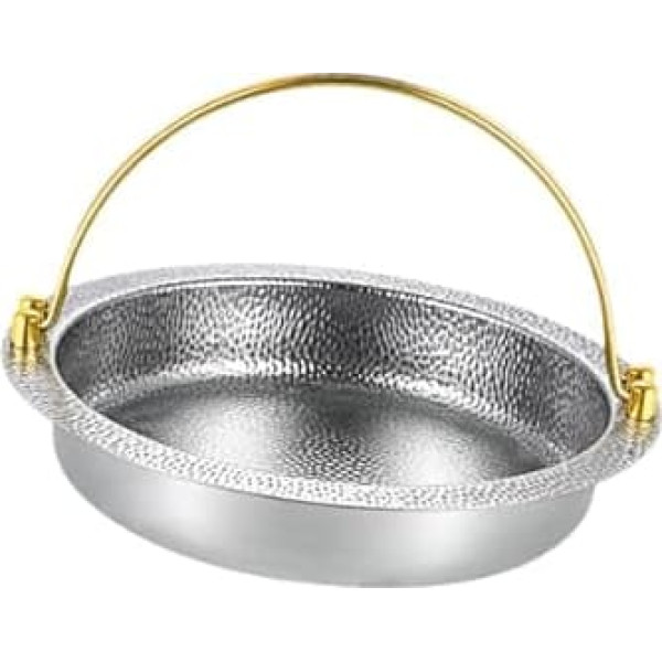 Fenteer Sukiyaki Pan Sukiyaki Hub Pot with Handle Round Hot Pot Camping Pot Hanging Cooking Pot Hub Pot for Campfire Hiking Camping S