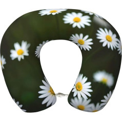 Подушка для путешествий, белая маргаритка, самолет, премиальная пена с эффектом памяти, удобная, поддерживающая подушка для шеи, подарок, д