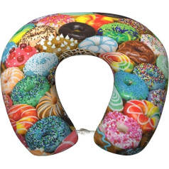 UVBDF Donuts Эргономичная подушка для шеи из пены с эффектом памяти, улучшенная подушка для путешествий на самолете для всех положений сна