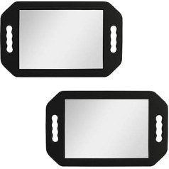 Kurtzy Легкое ручное зеркало (2 шт.) Зеркало для парикмахера с ручками из черной пены для парикмахеров, салонов и парикмахерских - Зеркало для м