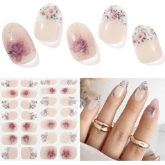 Полуотвержденные гелевые ногти полоски 28 наклеек Nail Wraps мягкие клейкие гелевые наклейки для ногтей Salon Quality Gel Nail Strips for Nails Manicure Nail Wraps Works with A
