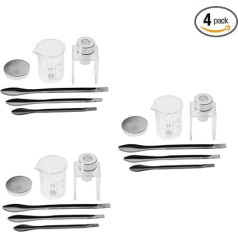 Healvian 4 Sätze Lippenstift-reparaturwerkzeug Abgestuftes Glas Labor Messglas Augencreme-spatel Leere Lipgloss-tuben Lippenstift Schimmel Lippenstift Machen Rührstab Messbecher Plastik