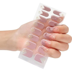 MLWSKERTY 16 самоклеящихся гель-нагелькунст-ауфклебер, wasserfest, halbgehärtet, Gel-Nagellackstreifen, Nagelaufkleber