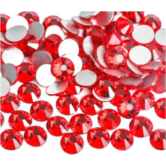 JCUIyon Nail Art Strasssteine SS3~SS34 Kristallnägel Nicht HotFix Dekorationen (Red, 1.5mm)