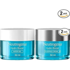 Neutrogena Hydro Boost Day and Night Hydration Regime Duo for Dry Skin - включает Hydro Boost Water Gel Face Care 50ml и Hydro Boost Night Cream 50ml с гиалуроновой кислотой - Pack of 2