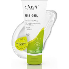 efasit Ice Gel - охлаждающий крем для ног для уставших ног, восстанавливающий с ментолом, экстрактом грейпфрута и активизирующим ароматом, 75 мл