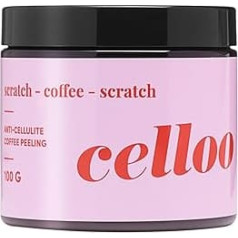 Celloo Антицеллюлитный скраб для тела с кофе 100 мл - Сахарный скраб с маслом ореха макадамии, аргановым маслом, сахарный скраб против целлюлита