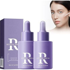 Hppsctink 2pcs Retinol-Essenz, Retinol-Gesichtsessenz, Retinol Anti-Falten-Essenz, Feine Linien mildern, Hydratisierende Hautpflege-Essenz, 2pcs*30ml,serum