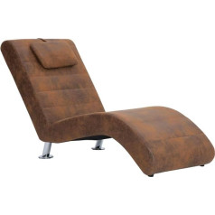 Yorten Кресло с подушкой для гостиной Recliner Chair Recliner Sofa Lounger Brown Suede Look 144 x 59 x 79 см (Ш x Г x В) Стальные ножки