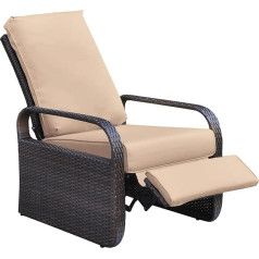 Art To Real Recliner Recliner Chair с подушкой Мебель для патио Автоматическая Регулируемая Диван из ротанга Ультрафиолетовый свет Вода Пот Ржавчина Усто