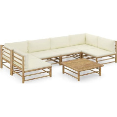 Festnight Garden Lounge Furniture, Patio Garden Furniture Set, Bamboo Garden Lounge Sofa, Outdoor Couch Set, Garden Sofa Set, Patio Furniture, 7-Piece