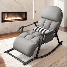 T-Zbdz Кресло-качалка, гостиная, кресло-качалка, кресло для ухода, кресло-качалка с подлокотниками, регулируемой спинкой и подставкой для ног, 