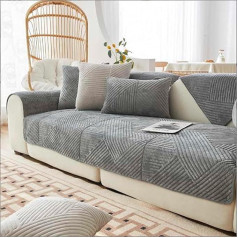 XRDSHY Velvet Sofa Cover Non-Slip Sofa Blanket, Sofa Protection 1 2 3 4-Seater L Shape Sofa Protector, Dog Cat Throw, Corner Sofa Protective Blanket, Sofa Protection, Dog Scratch Protection, Cat, Grey