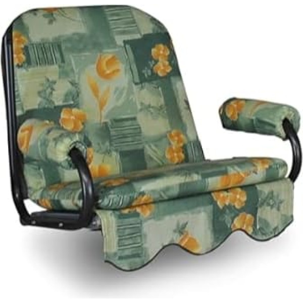 Angerer Freizeitmöbel GmbH Hollywood Swing Cushion 1-Seater - Suitable for Many 1-Seater Hollywood Swings - Swing Cushion Made in Germany (Green-Orange Flower)