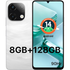 Мобильный телефон UMIDIGI G9T, Android 14 смартфон без контракта, 6.75 дюймов 90 Гц, 8GB Ram 128GB Rom1TB, 5000mAh, 13MP 8MP, Dual SIM 4G Simlock-Free мобильные телефоны, отпечаток па