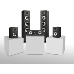 Polk Audio Monitor XT Series, 5.0 система домашнего кинотеатра, система объемного звучания, состоящая из 2x напольных колонок MXT60, 1 пары колонок MXT15 Sourround и 