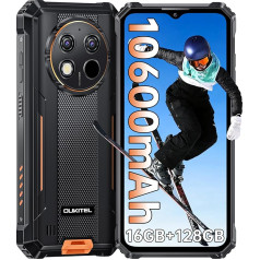 OUKITEL WP28S (2025) Открытый смартфон Android 14-10600 мАч Открытый мобильный телефон без контракта, 16 ГБ + 128 ГБ /1 ТБ, 6,52-дюймовый смартфон Водонепроницаем