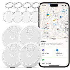 Smart Tags 4 Pack Air Tracker Item Finder Works with Apple Find My (iOS Only), отслеживание ключей, кошелька, рюкзака, багажа, суперлегкий, поставляется с 4 красивыми