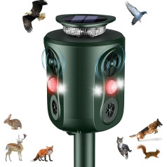 Ультразвуковой солнечный отпугиватель кошек, 360-градусный отпугиватель кошек для сада, 5 режимов, регулируемый отпугиватель куниц, отпугив