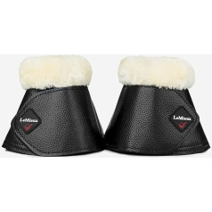 LeMieux Fleece WrapRound Overreach Horse Boots - Защитное снаряжение и оборудование для тренировок - Сапоги, обмотки и аксессуары для лошадей (Black Natural - Medium)
