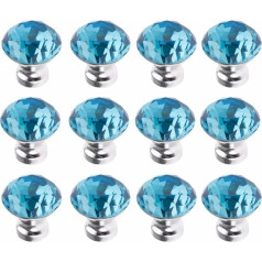 FBSHOP(TM) Pack of 12 30 mm Sky Blue Furniture Knobs, Crystal - Cabinet Knobs, Furniture Knobs, Furniture Knobs, Furniture Knobs, Furniture Knobs, Furniture Knobs, Handles, Cupboard Handles, Diamond