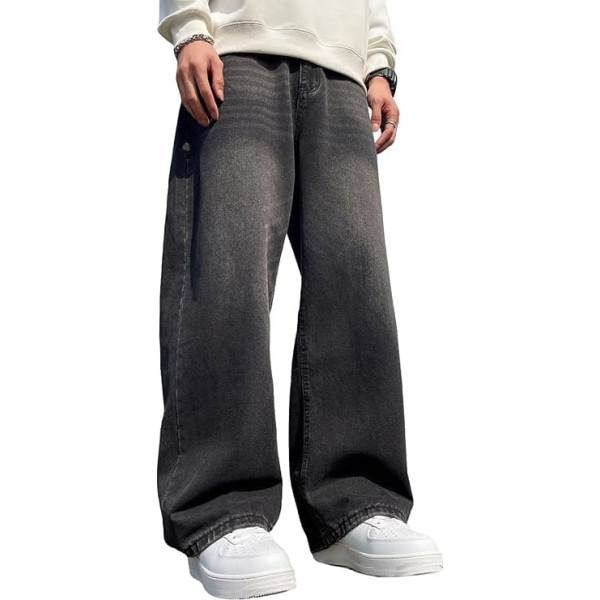 Zewool мужские мешковатые джинсы широкие джинсы скейтера хип-хоп скейтборд джинсы случайные свободные джинсовые брюки Y2K стиль уличной одежд