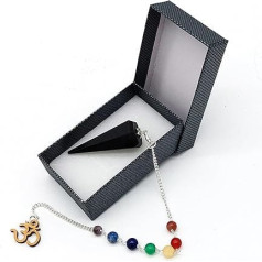 Маятник из драгоценных камней черный турмалин 7 чакр драгоценные камни мантра Ом Аум символ в ювелирной шкатулке | Метафизика Эзотерика Ко