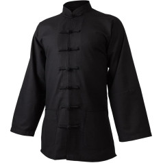 wu designs Linen (Medium) Kung Fu & Tai Chi Shirt Stand-Up Collar Long Sleeve - Taiji Suit