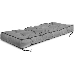 Подушка для сада с высоким бортом и отделкой серого цвета 120x40 см