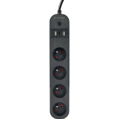 Tuya smart strip 4xfr 2xusb-a 1xusb-c черный