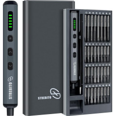 STREBITO Мини Электрическая Отвертка Набор, 70 в 1 Маленькая Электрическая Отвертка Аккумуляторная - 64 S2 Точные Биты, 5 Установки Крутящего Момен