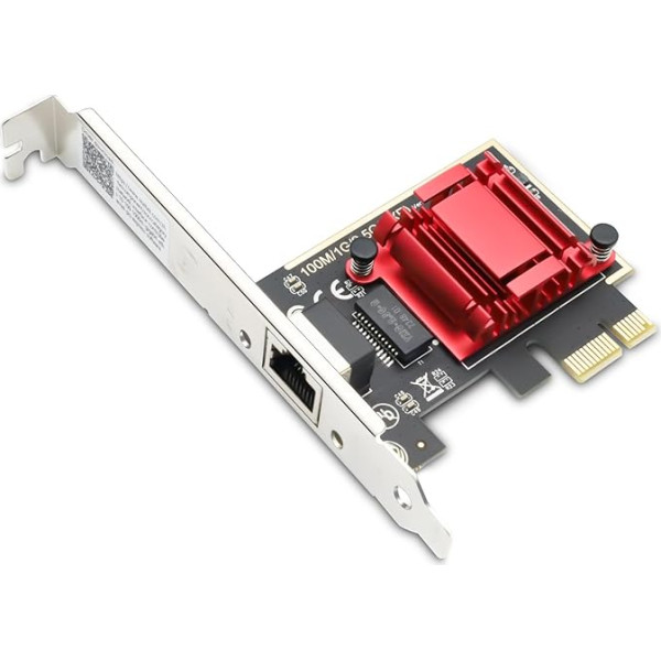 Сетевая карта PCIe 2.5GBase-T Binghe PCI Network Card 2.5GB RTL8125B Chip Gigabit Ethernet для высокоскоростных игр и стриминга Совместимо с Windows/-Li-nux