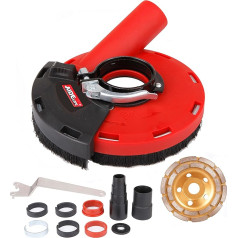 Aidelife Всасывающий кожух для угловой шлифовальной машины 115/125 мм + алмазный круг 125 мм x 22,2 мм для бетона