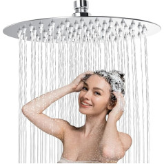 Душ круглый 10 дюймов, душевая лейка из нержавеющей стали 304, тропический душ, водосберегающая лейка с 120 насадками против накипи, регулируем