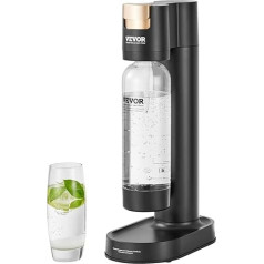 VEVOR Sparkling Water Device, Soda Machine, Sparkling Water Starter Set with BPA-Free 1 Litre PET Bottle, Compatible with Screw-In 60L CO2 Bottles (Not Included)