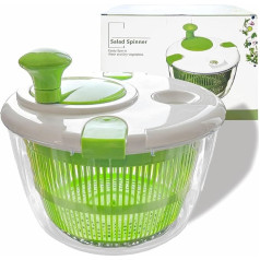 KMAKII Salad Spinner - Salad Washer, 3L-5L Salad Dryer Salad Spinners with Vegetable Washing Basket, Household Fruit Dehydrator Dish Drainer Manual Salad Washing Machine for Kitchen