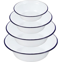 WENLISELL 4 Pack Эмаль Кастрюля Торт Духовка Круглый Торт Кастрюли с Белой Синей Обод 16cm 18cm 20cm 22cm Эмаль Кастрюля Торт Для Плиты