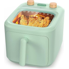 TOKIT Air Fryer 5L, F1 Panoramic View Hot Air Fryer No Turning Required with Fast Air Circulation 60 Min. Таймер 5 л Зеленый