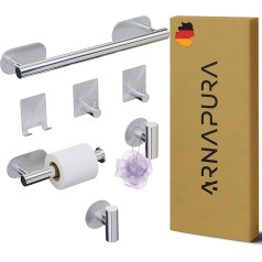 ARNAPURA Полотенцесушитель без сверления черный | 7 шт. из нержавеющей стали 304 без сверления полотенцесушитель для ванной комнаты | включает в 